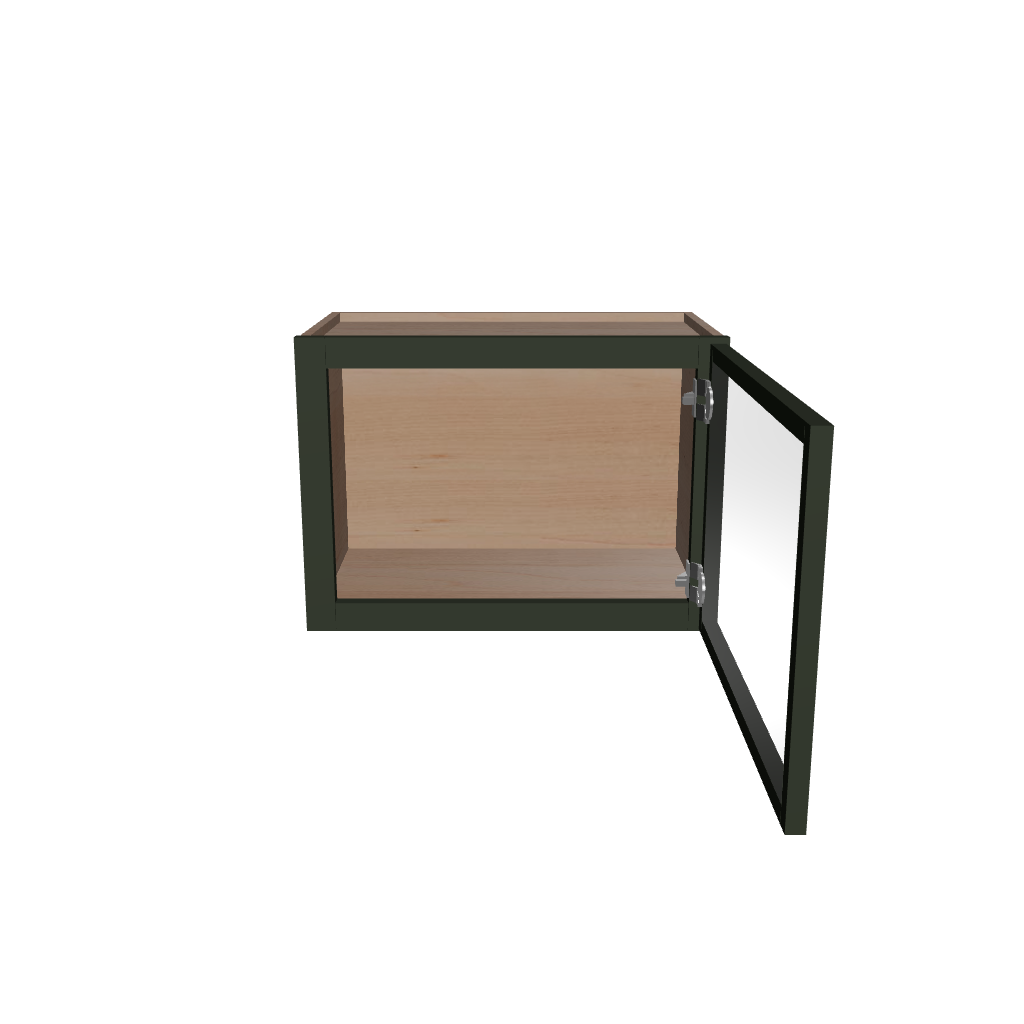 Modernform Cabinet Slim Sage Green 21" W X 15" H X 12" D Single Glass Door Wall Cabinet