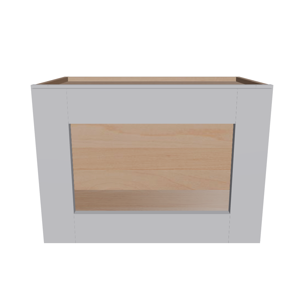 Modernform Cabinet Grey Shaker 21" W X 15" H X 12" D Single Glass Door Wall Cabinet