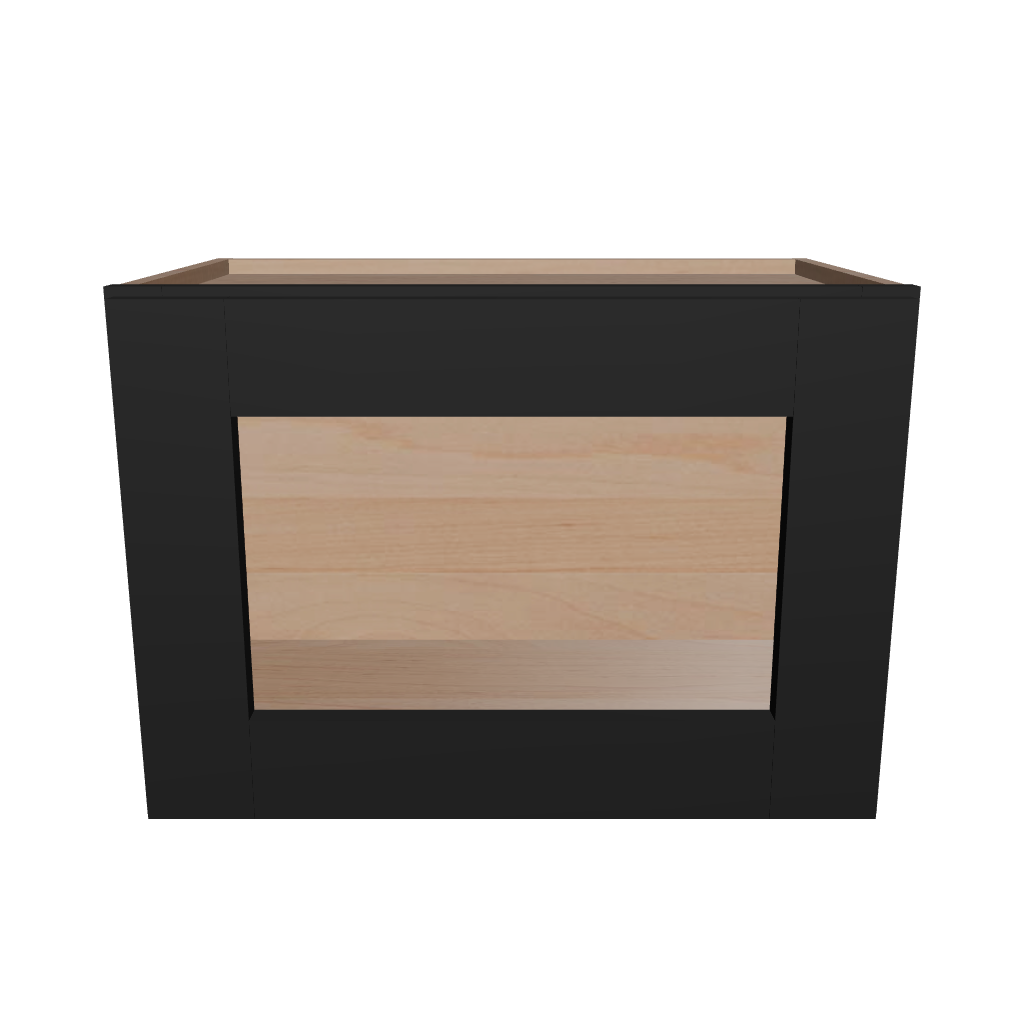 Modernform Cabinet Onyx Black Shaker 21" W X 15" H X 12" D Single Glass Door Wall Cabinet