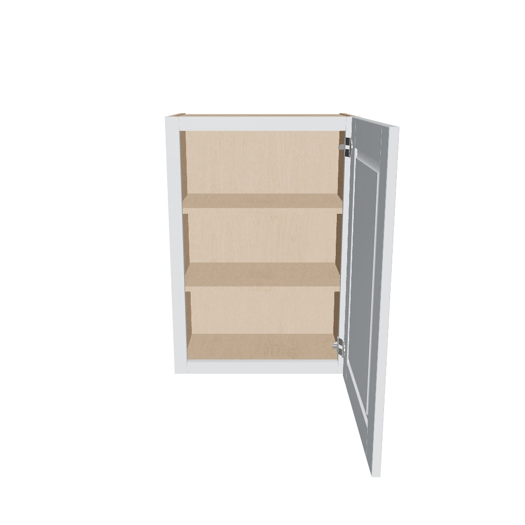 J&K White Shaker S8 Single Door Wall Cabinet   21" W x 30" H