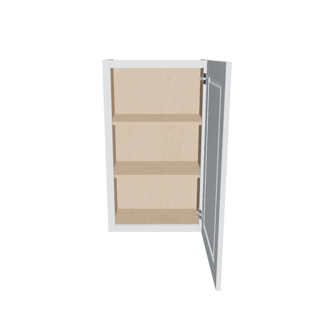 J&K White Shaker S8 Single Door Wall Cabinet   21" W x 36" H