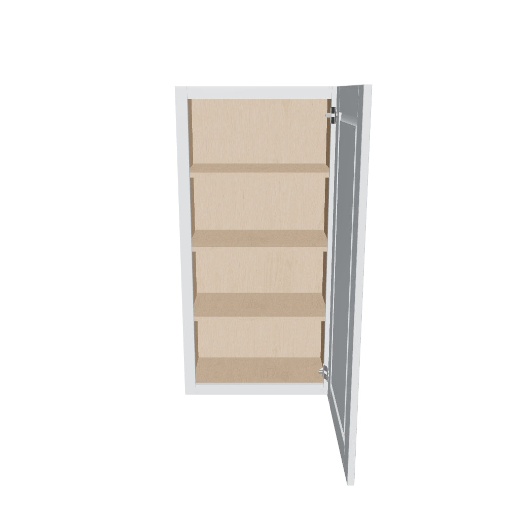 J&K White Shaker S8 Single Door Wall Cabinet   21" W x 42" H