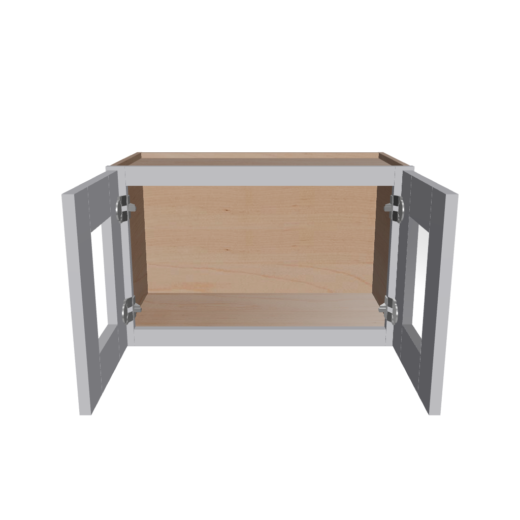 Modernform Cabinet Grey Shaker 24" W X 15" H X 12" D Double Glass Door Wall Cabinet