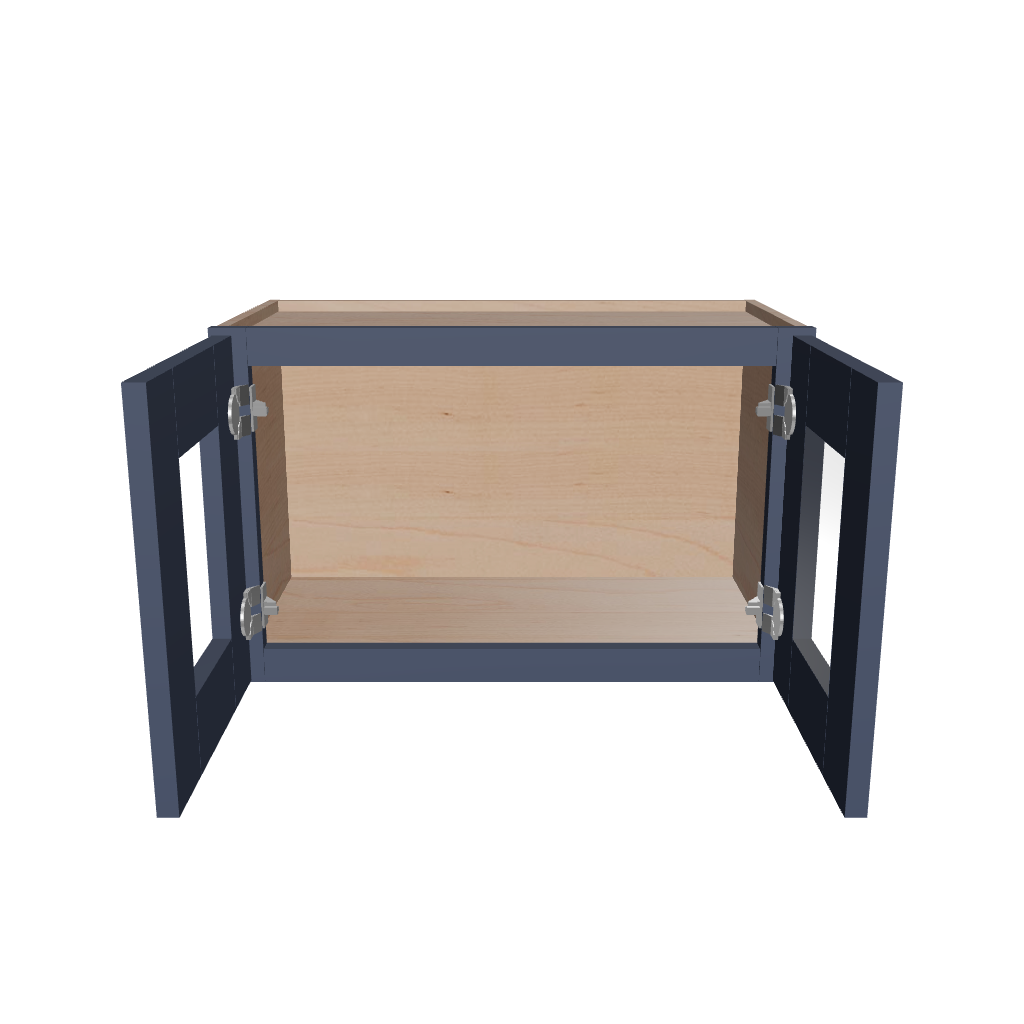 Modernform Cabinet Signature Blue 24" W X 15" H X 12" D Double Glass Door Wall Cabinet