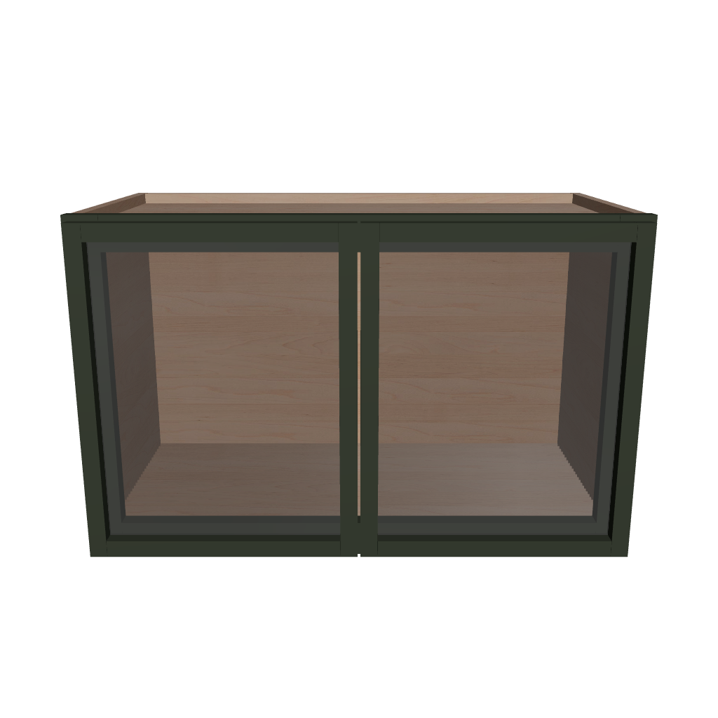Modernform Cabinet Slim Sage Green 24" W X 15" H X 12" D Double Glass Door Wall Cabinet