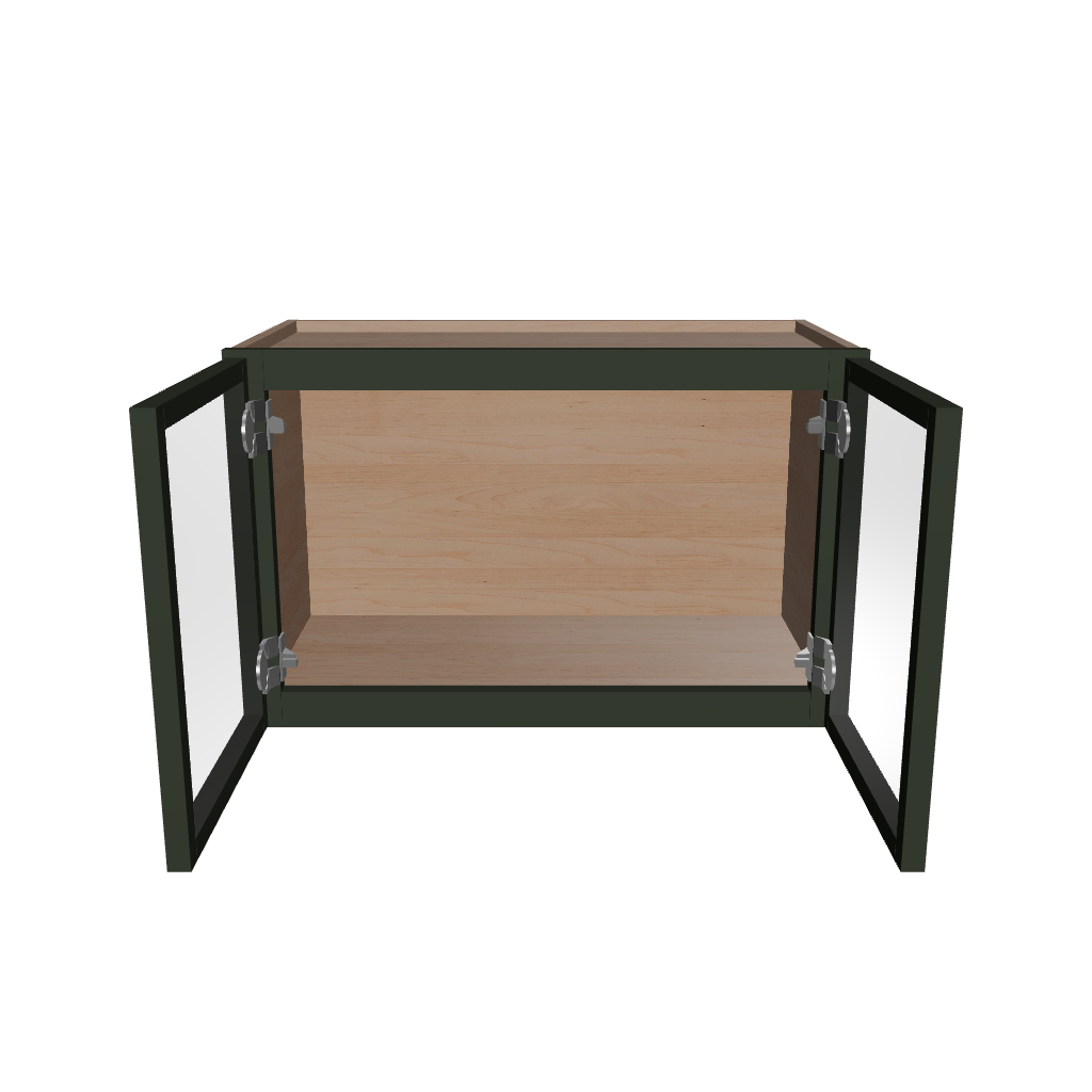 Modernform Cabinet Slim Sage Green 24" W X 15" H X 12" D Double Glass Door Wall Cabinet