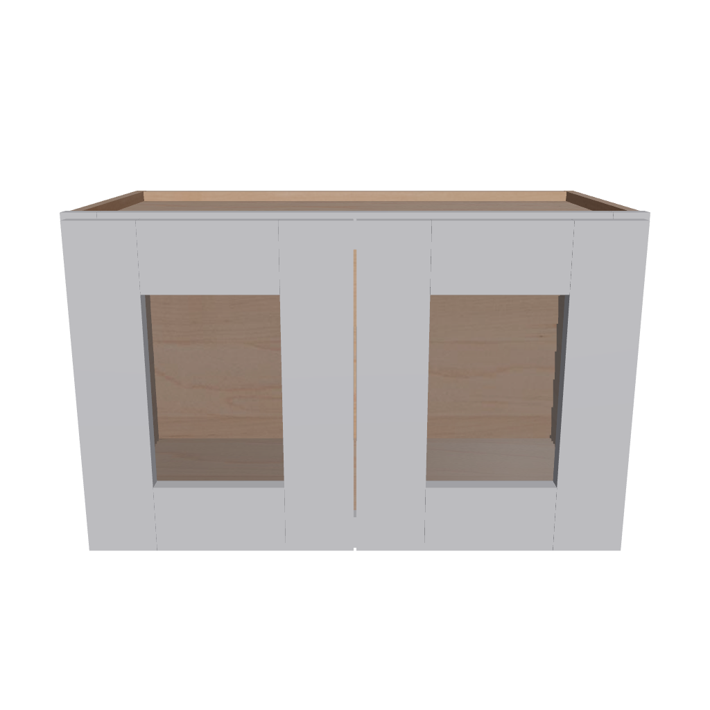 Modernform Cabinet Grey Shaker 24" W X 15" H X 12" D Double Glass Door Wall Cabinet