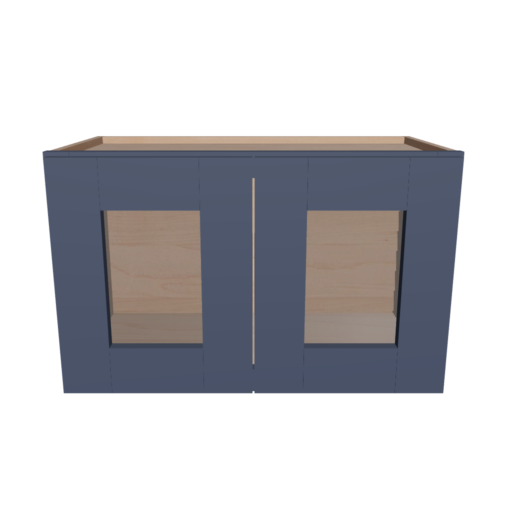 Modernform Cabinet Signature Blue 24" W X 15" H X 12" D Double Glass Door Wall Cabinet