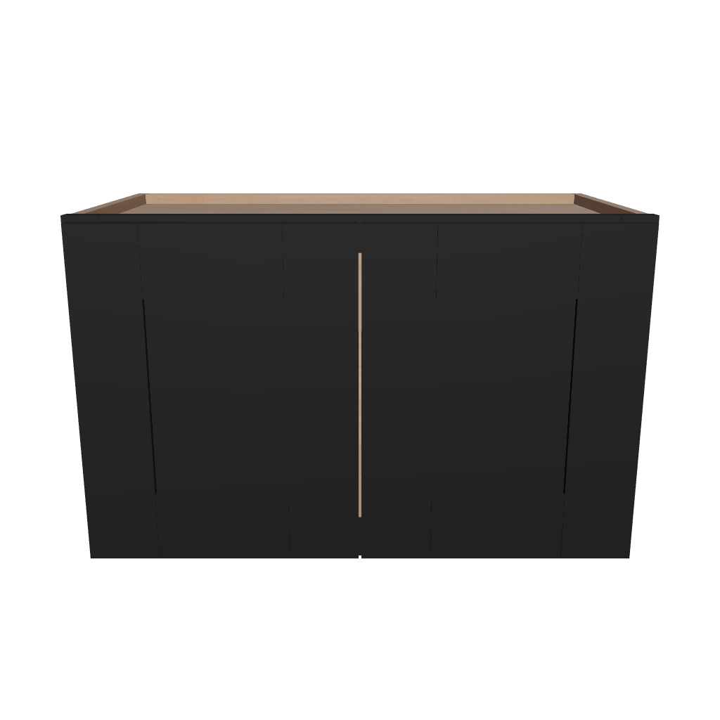 Modernform Cabinet Onyx Black Shaker 24" W X 15" H X 12" D Double Door Wall Cabinet