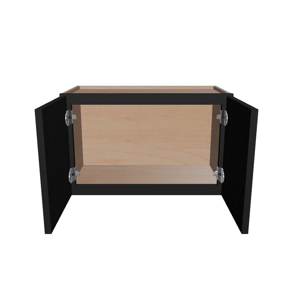 Modernform Cabinet Onyx Black Shaker 24" W X 15" H X 12" D Double Door Wall Cabinet