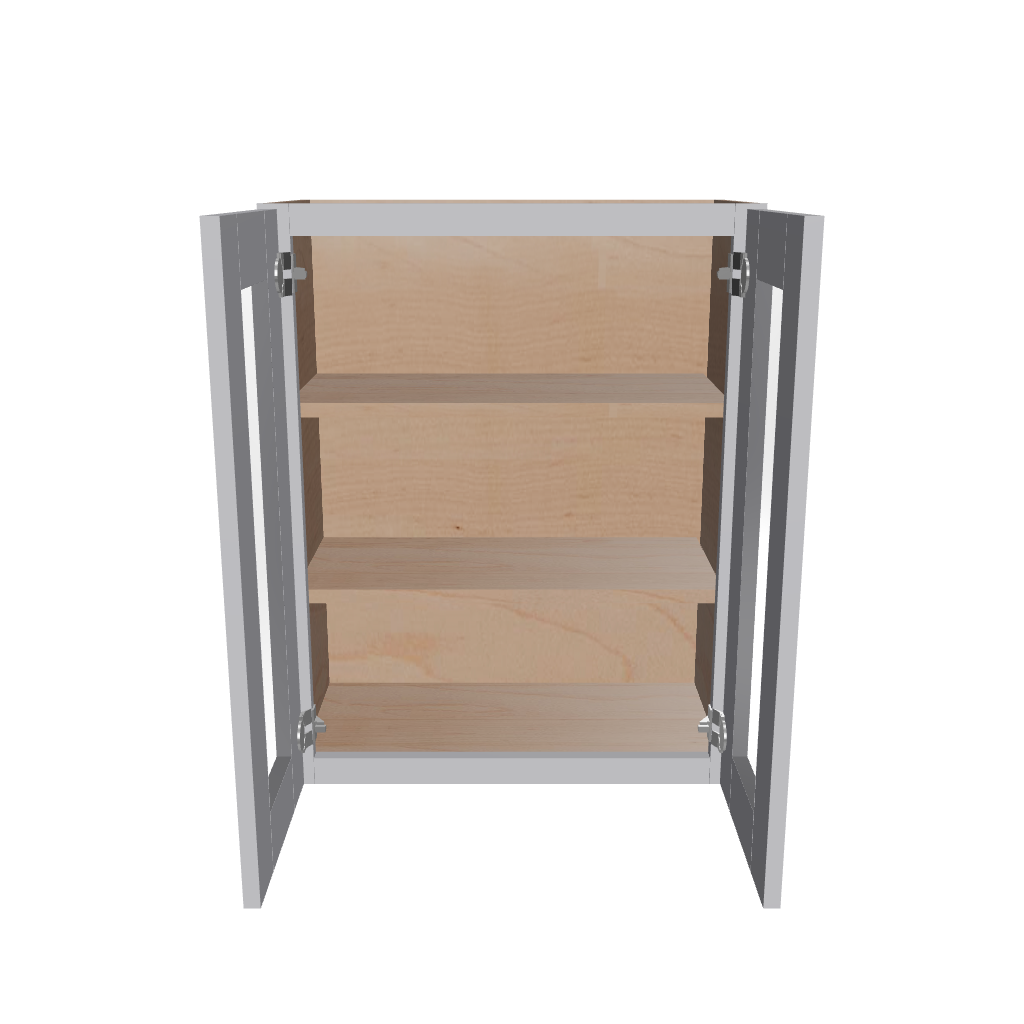 Modernform Cabinet Grey Shaker 24" W X 30" H X 12" D Double Glass Door Wall Cabinet