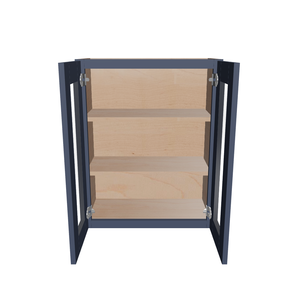 Modernform Cabinet Signature Blue 24" W X 30" H X 12" D Double Glass Door Wall Cabinet