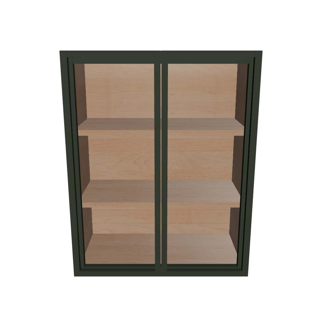 Modernform Cabinet Slim Sage Green 24" W X 30" H X 12" D Double Glass Door Wall Cabinet