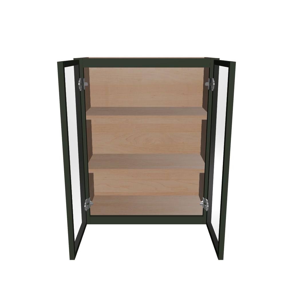 Modernform Cabinet Slim Sage Green 24" W X 30" H X 12" D Double Glass Door Wall Cabinet