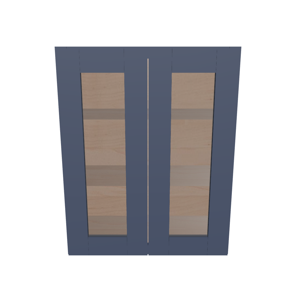 Modernform Cabinet Signature Blue 24" W X 30" H X 12" D Double Glass Door Wall Cabinet