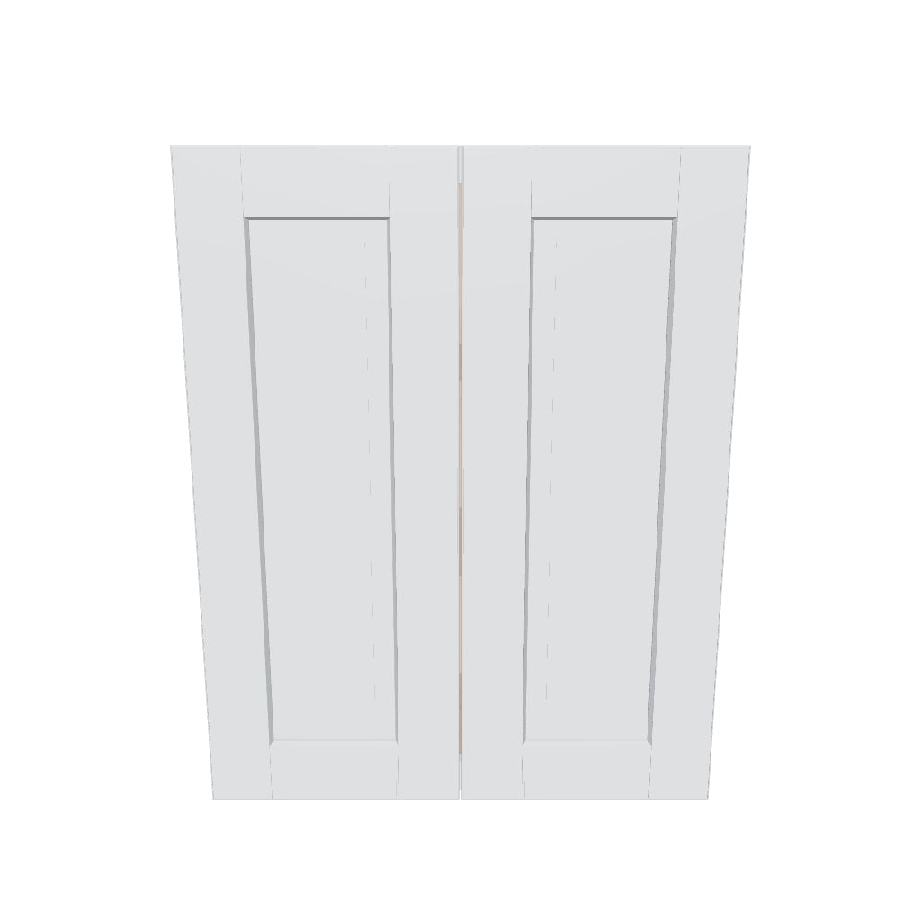 J&K White Shaker S8 Double Door Wall Cabinet   24" W x 30" H
