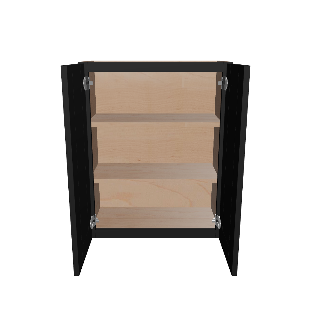 Modernform Cabinet Onyx Black Shaker 24" W X 30" H X 12" D Double Door Wall Cabinet