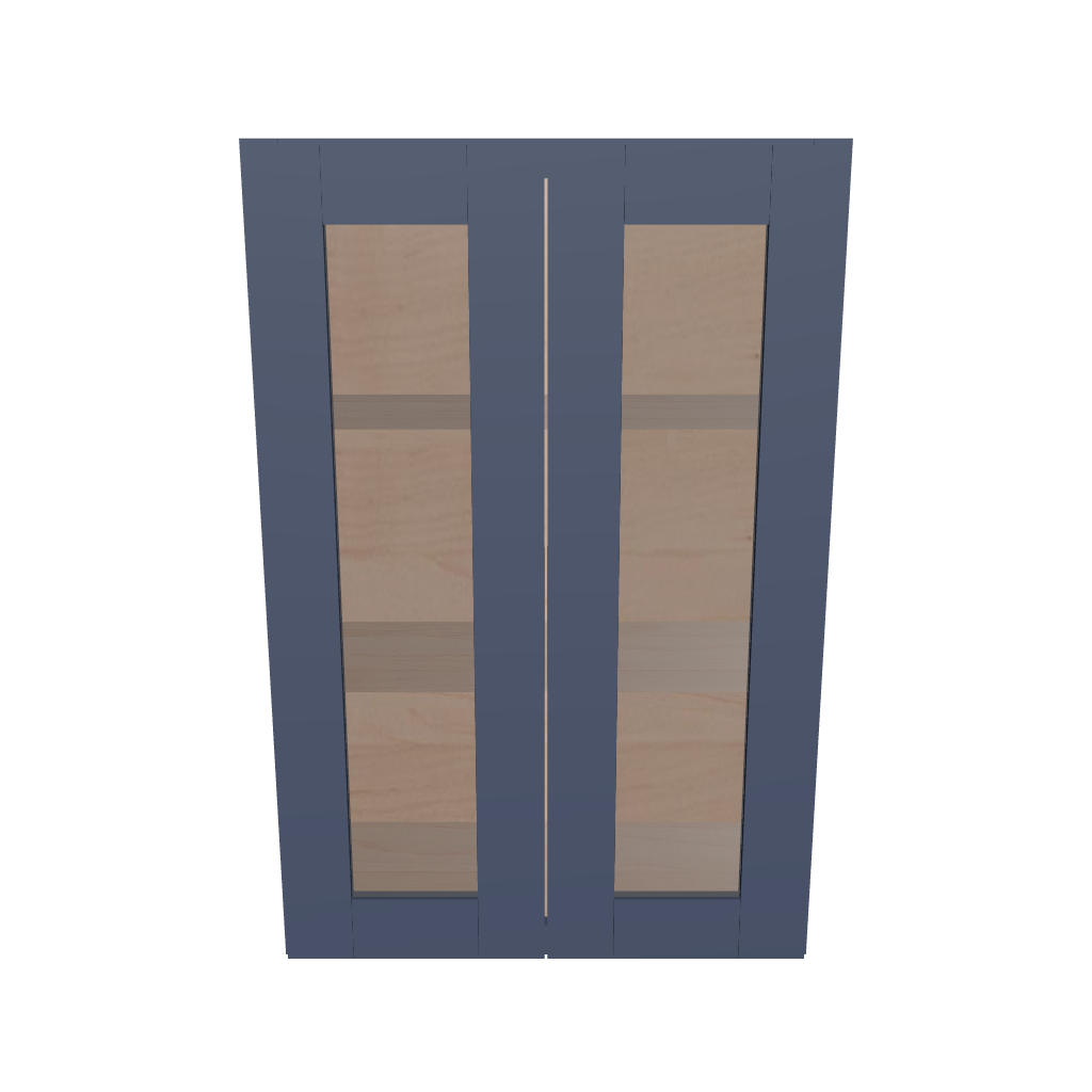 Modernform Cabinet Signature Blue 24" W X 36" H X 12" D Double Glass Door Wall Cabinet
