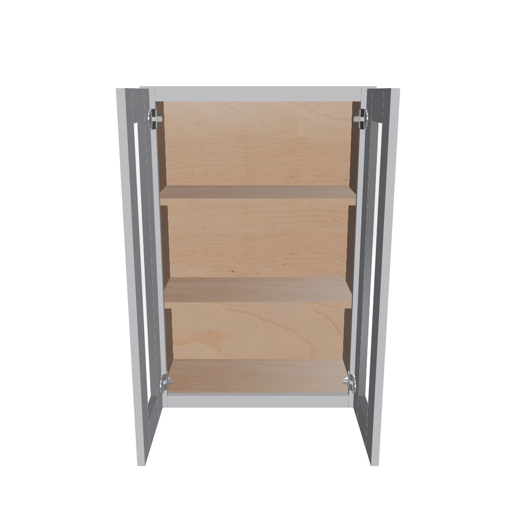 Modernform Cabinet Grey Shaker 24" W X 36" H X 12" D Double Glass Door Wall Cabinet