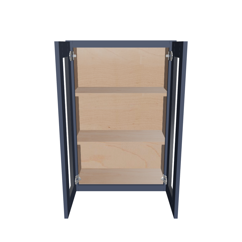 Modernform Cabinet Signature Blue 24" W X 36" H X 12" D Double Glass Door Wall Cabinet