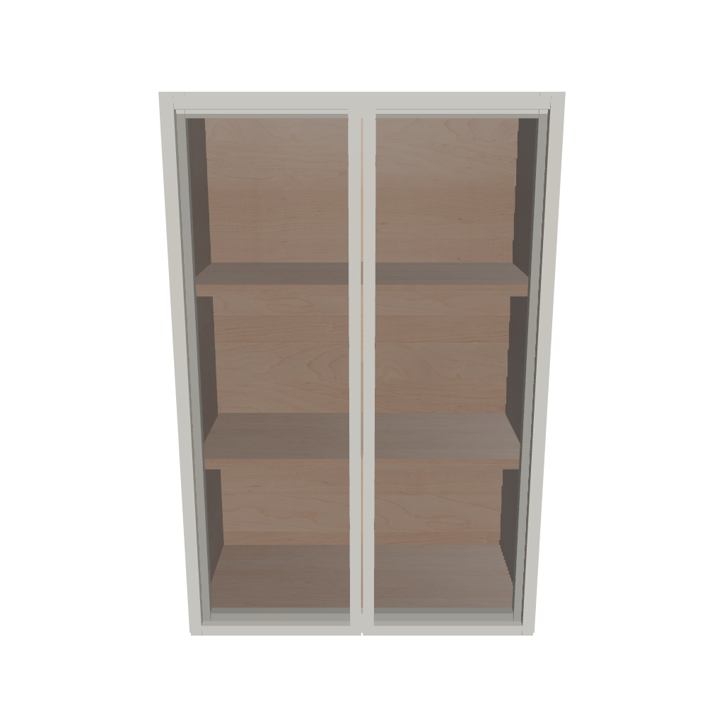Modernform Cabinet Slim Dove White 24" W X 36" H X 12" D Double Glass Door Wall Cabinet