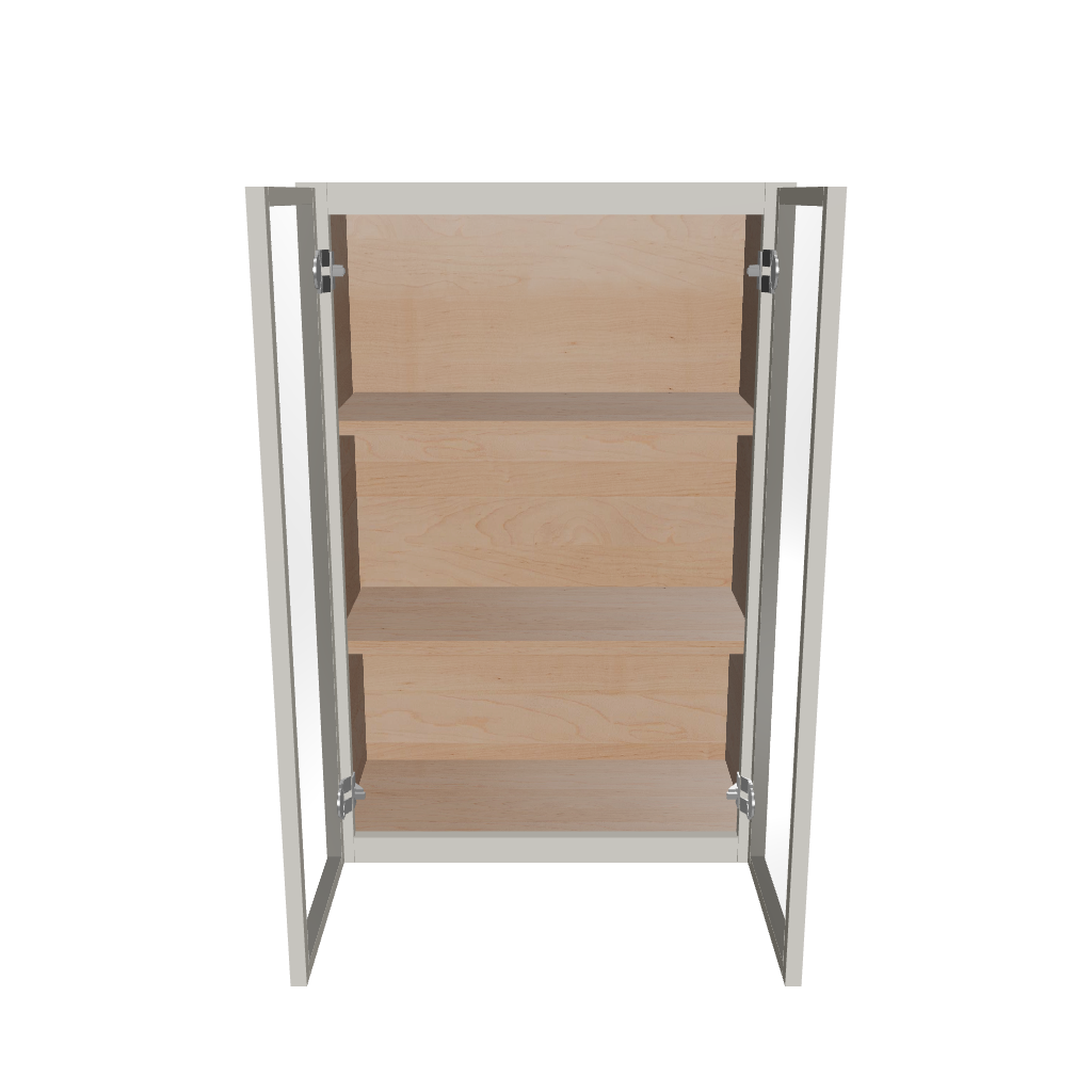 Modernform Cabinet Slim Dove White 24" W X 36" H X 12" D Double Glass Door Wall Cabinet