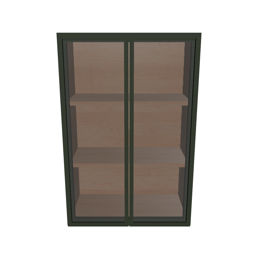 Modernform Cabinet Slim Sage Green 24" W X 36" H X 12" D Double Glass Door Wall Cabinet