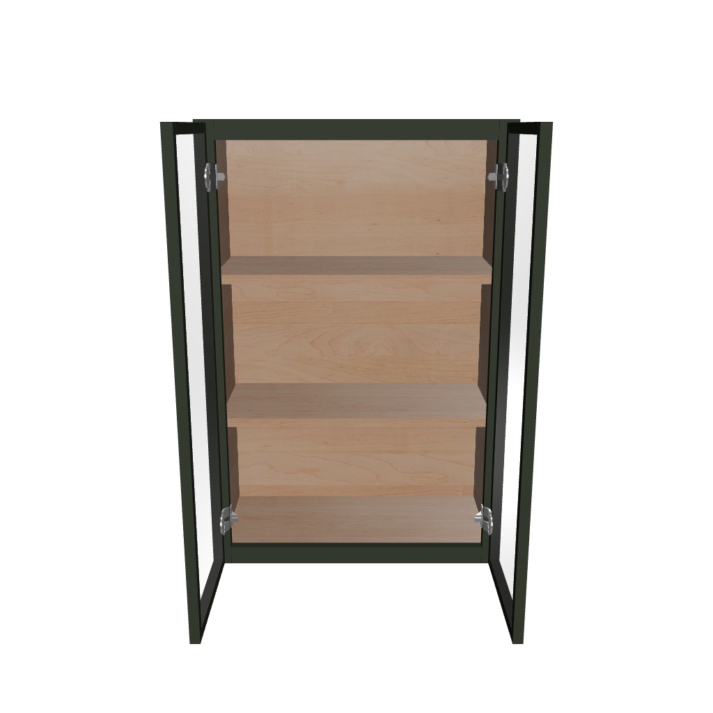 Modernform Cabinet Slim Sage Green 24" W X 36" H X 12" D Double Glass Door Wall Cabinet