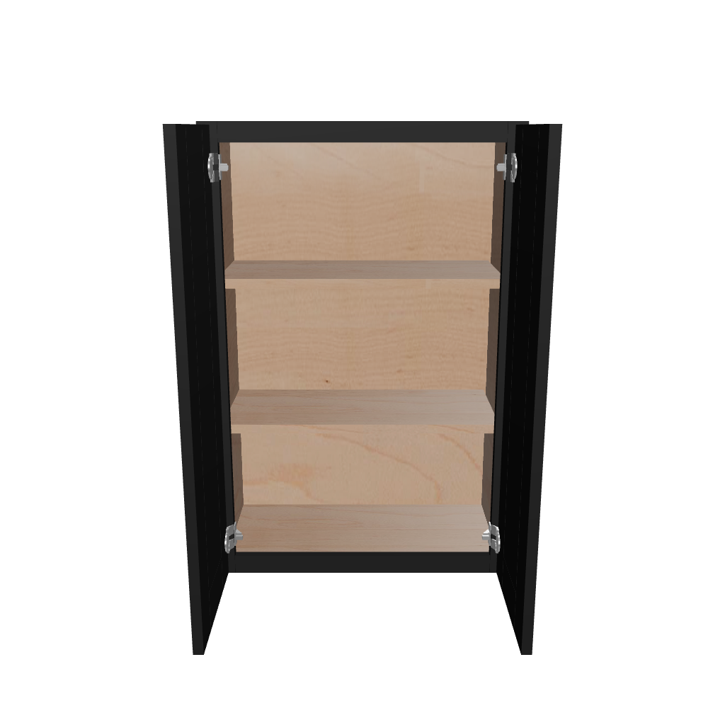 Modernform Cabinet Onyx Black Shaker 24" W X 36" H X 12" D Double Door Wall Cabinet