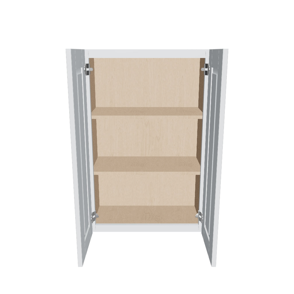 J&K White Shaker S8 Double Door Wall Cabinet   24" W x 36" H