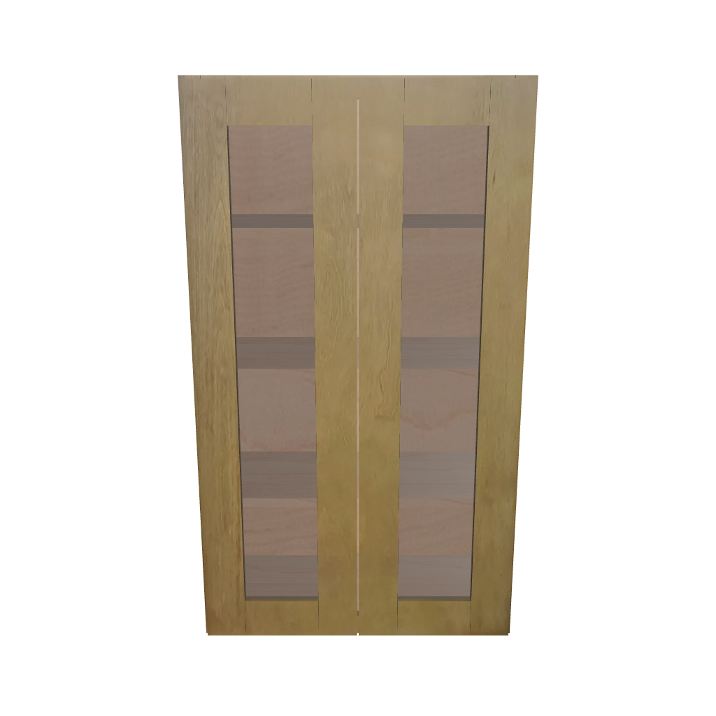Modernform Cabinet Natural Shaker 24" W X 42" H X 12" D Double Glass Door Wall Cabinet