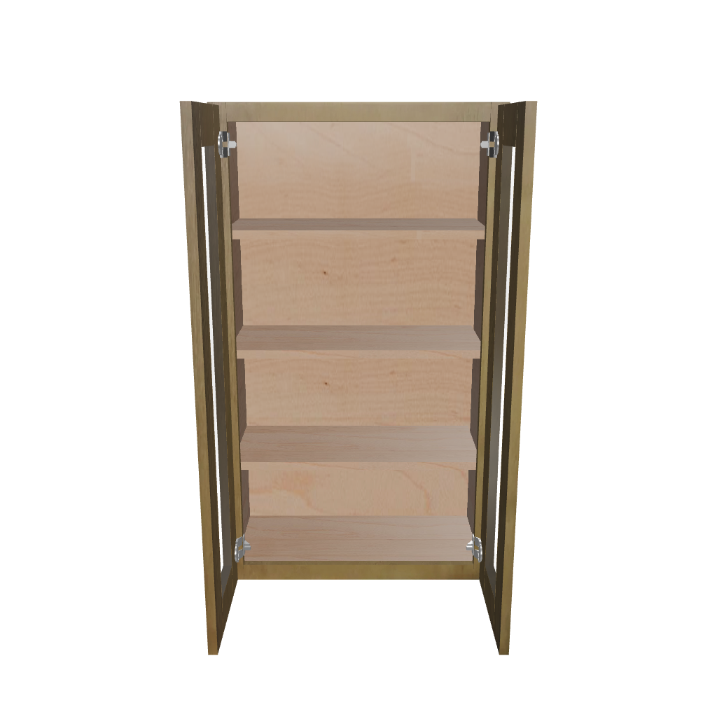 Modernform Cabinet Natural Shaker 24" W X 42" H X 12" D Double Glass Door Wall Cabinet