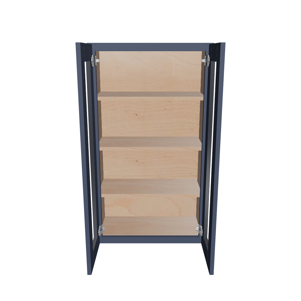 Modernform Cabinet Signature Blue 24" W X 42" H X 12" D Double Glass Door Wall Cabinet