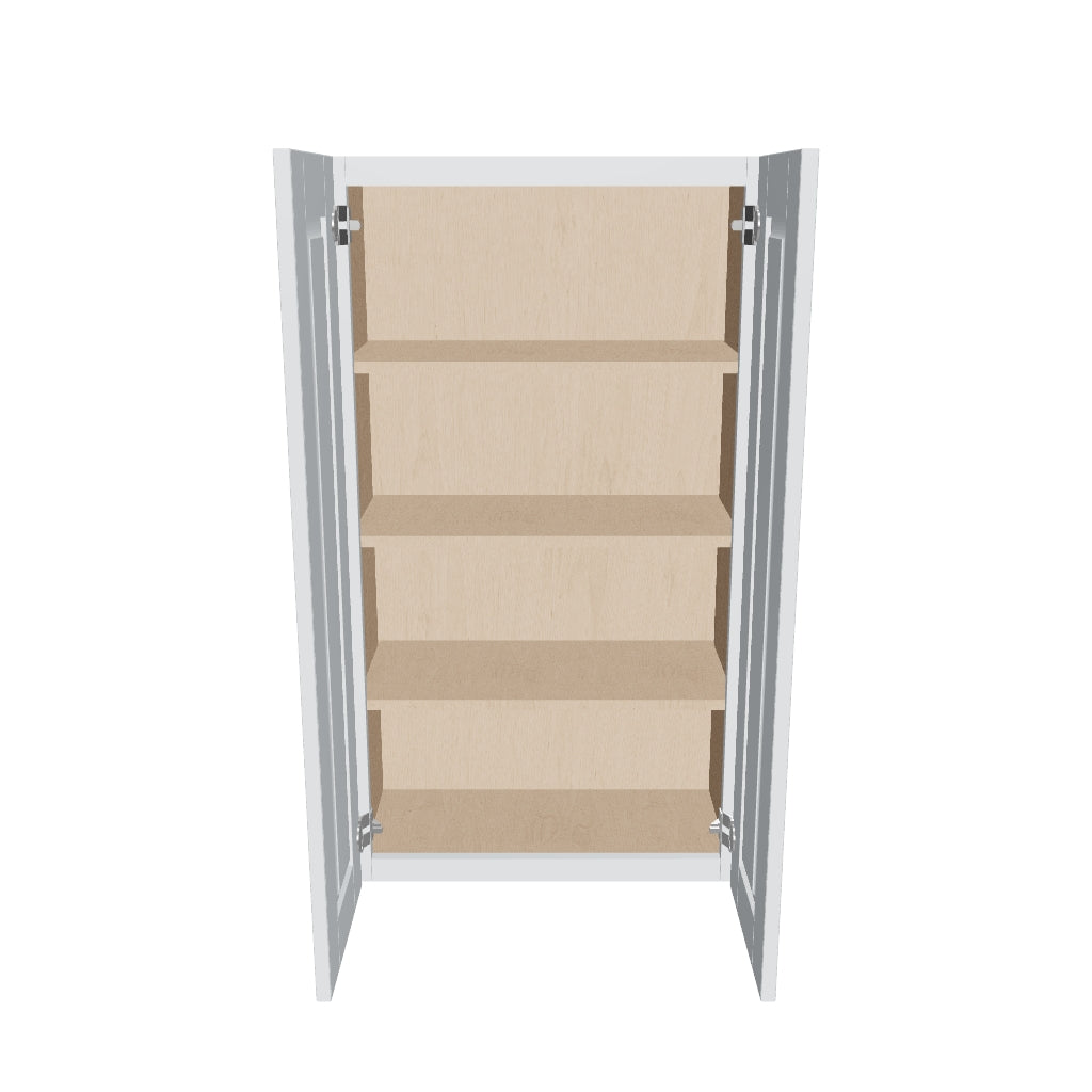 J&K White Shaker S8 Double Door Wall Cabinet   24" W x 42" H