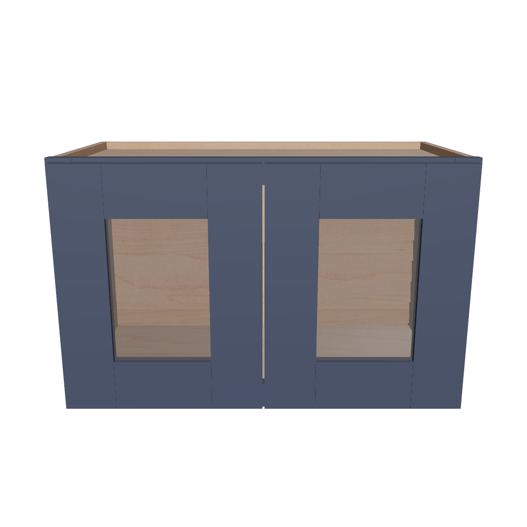 Modernform Cabinet Signature Blue 27" W X 15" H X 12" D Double Glass Door Wall Cabinet