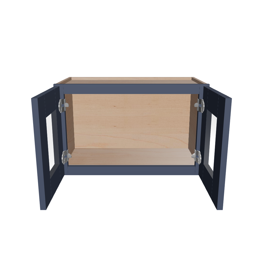 Modernform Cabinet Signature Blue 27" W X 15" H X 12" D Double Glass Door Wall Cabinet