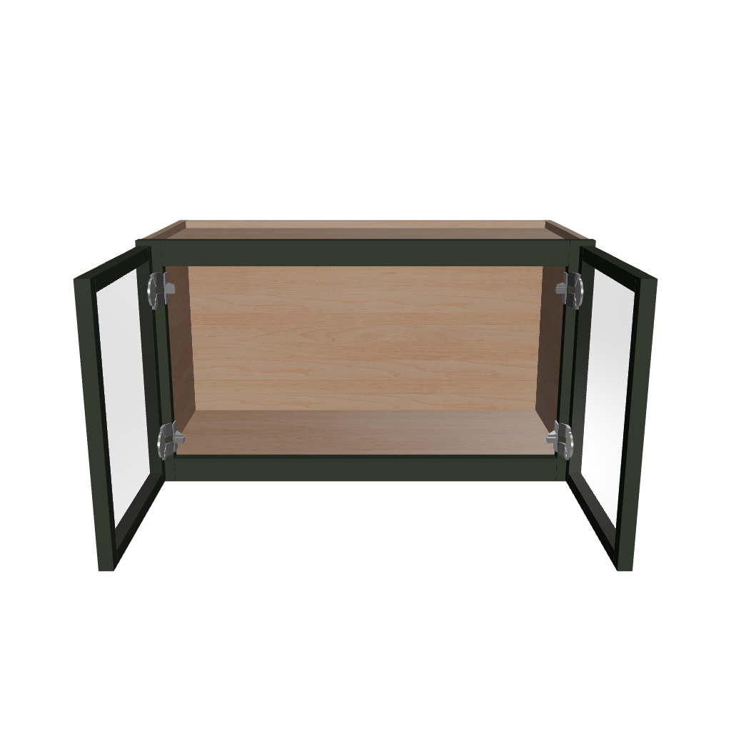 Modernform Cabinet Slim Sage Green 27" W X 15" H X 12" D Double Glass Door Wall Cabinet