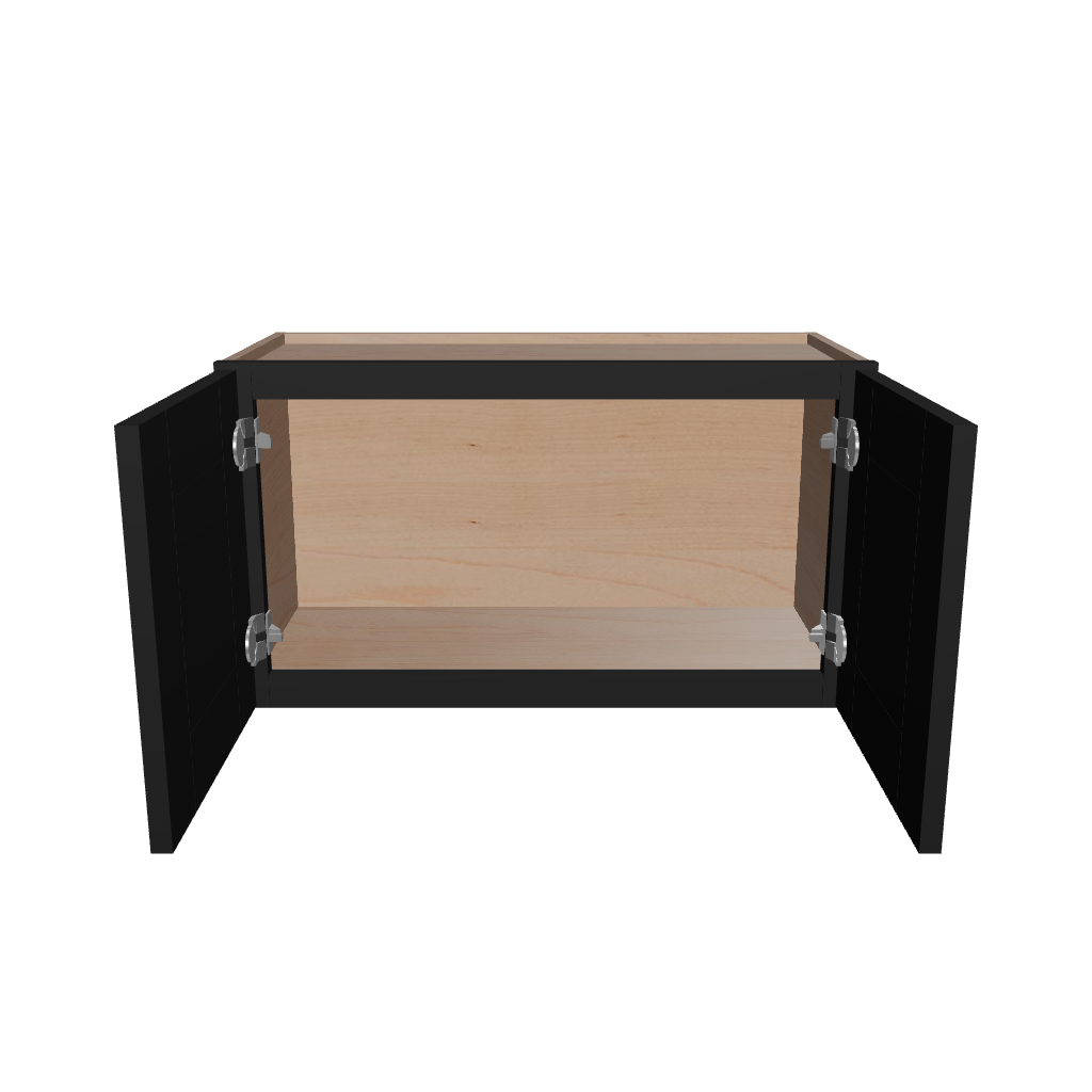 Modernform Cabinet Onyx Black Shaker 27" W X 15" H X 12" D Double Door Wall Cabinet