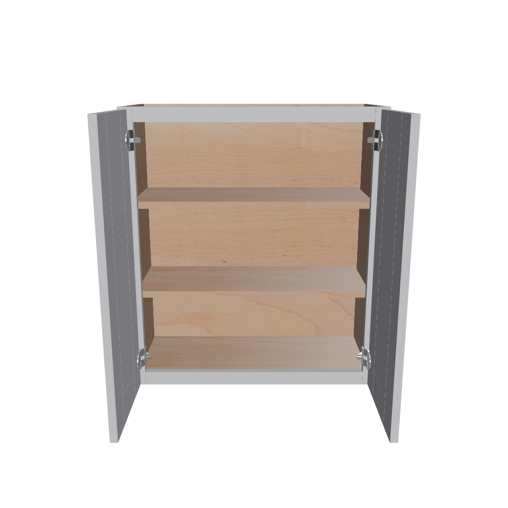 Modernform Cabinet Grey Shaker 27" W X 30" H X 12" D Double Door Wall Cabinet