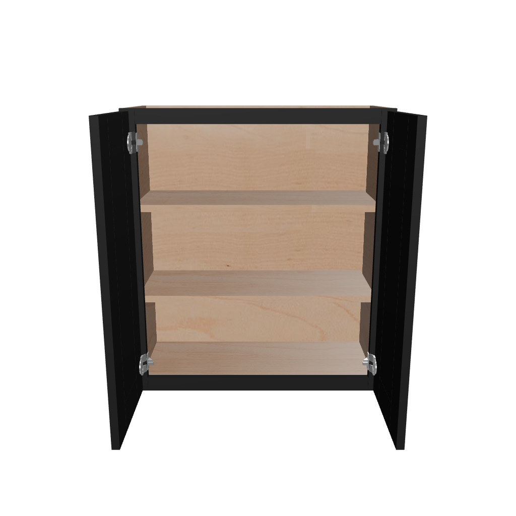 Modernform Cabinet Onyx Black Shaker 27" W X 30" H X 12" D Double Door Wall Cabinet