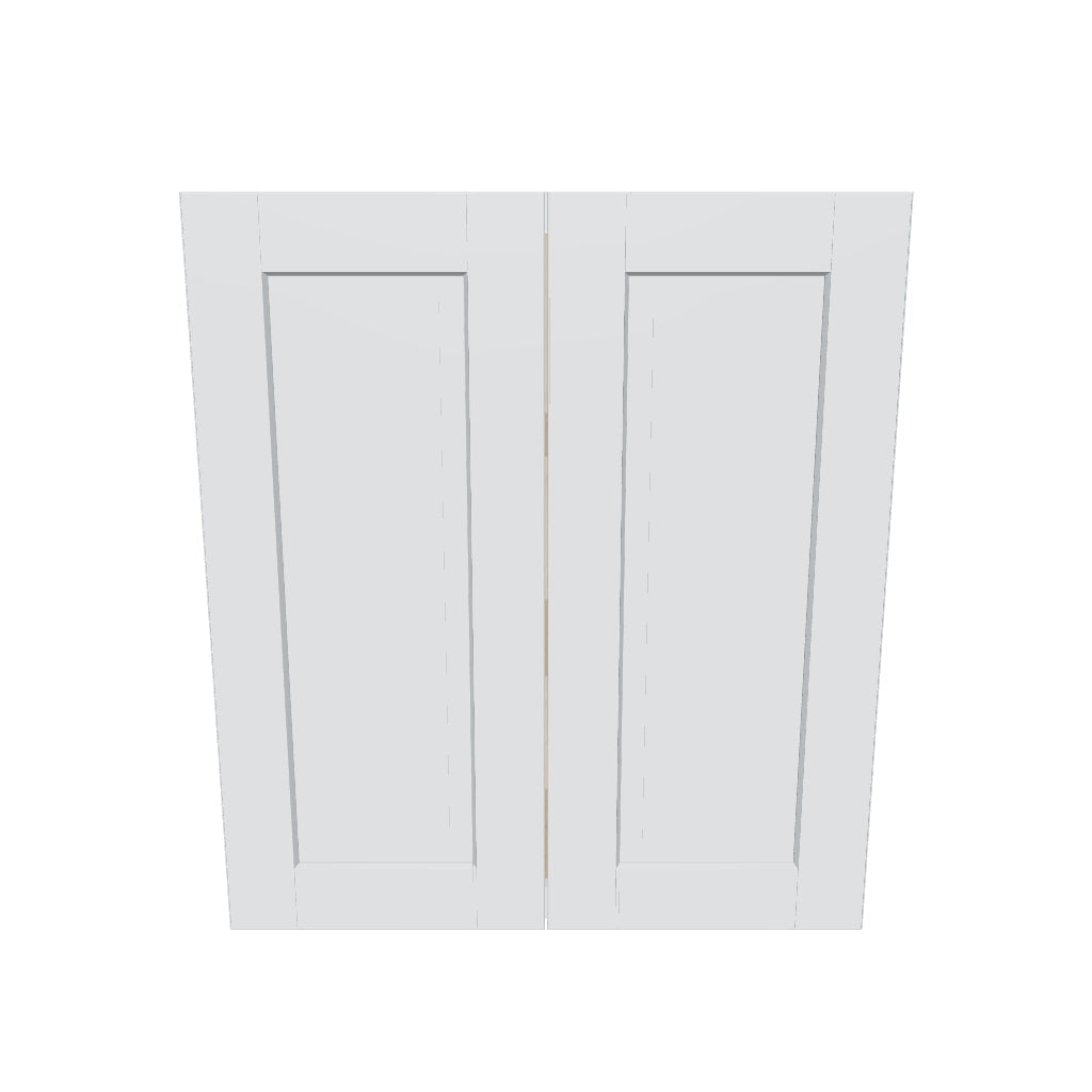 J&K White Shaker S8 Double Door Wall Cabinet   27" W x 30" H