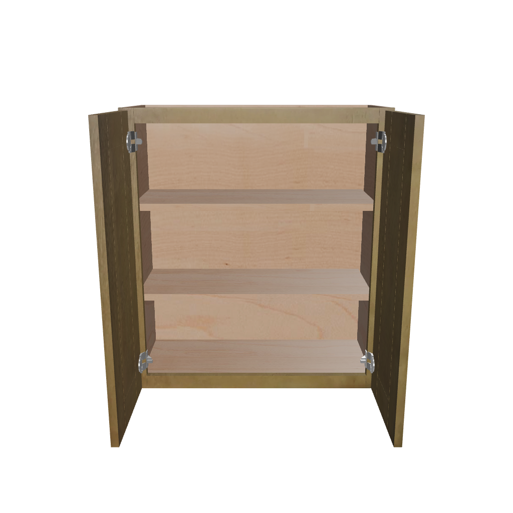 Modernform Cabinet Natural Shaker 27" W X 30" H X 12" D Double Door Wall Cabinet