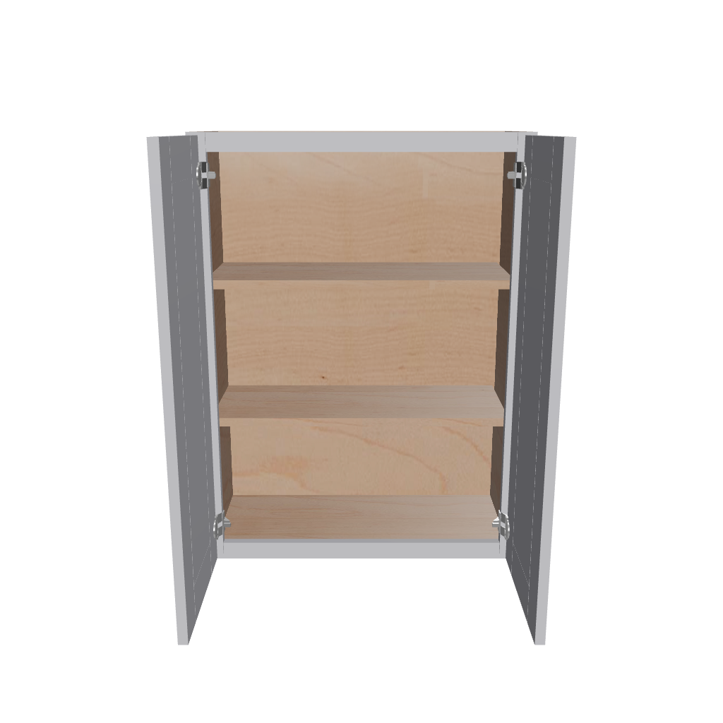 Modernform Cabinet Grey Shaker 27" W X 36" H X 12" D Double Door Wall Cabinet