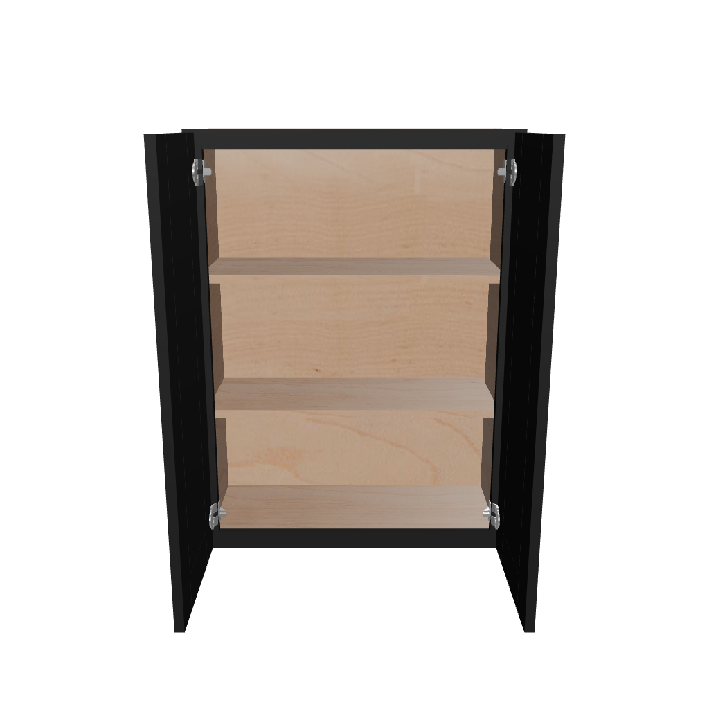 Modernform Cabinet Onyx Black Shaker 27" W X 36" H X 12" D Double Door Wall Cabinet
