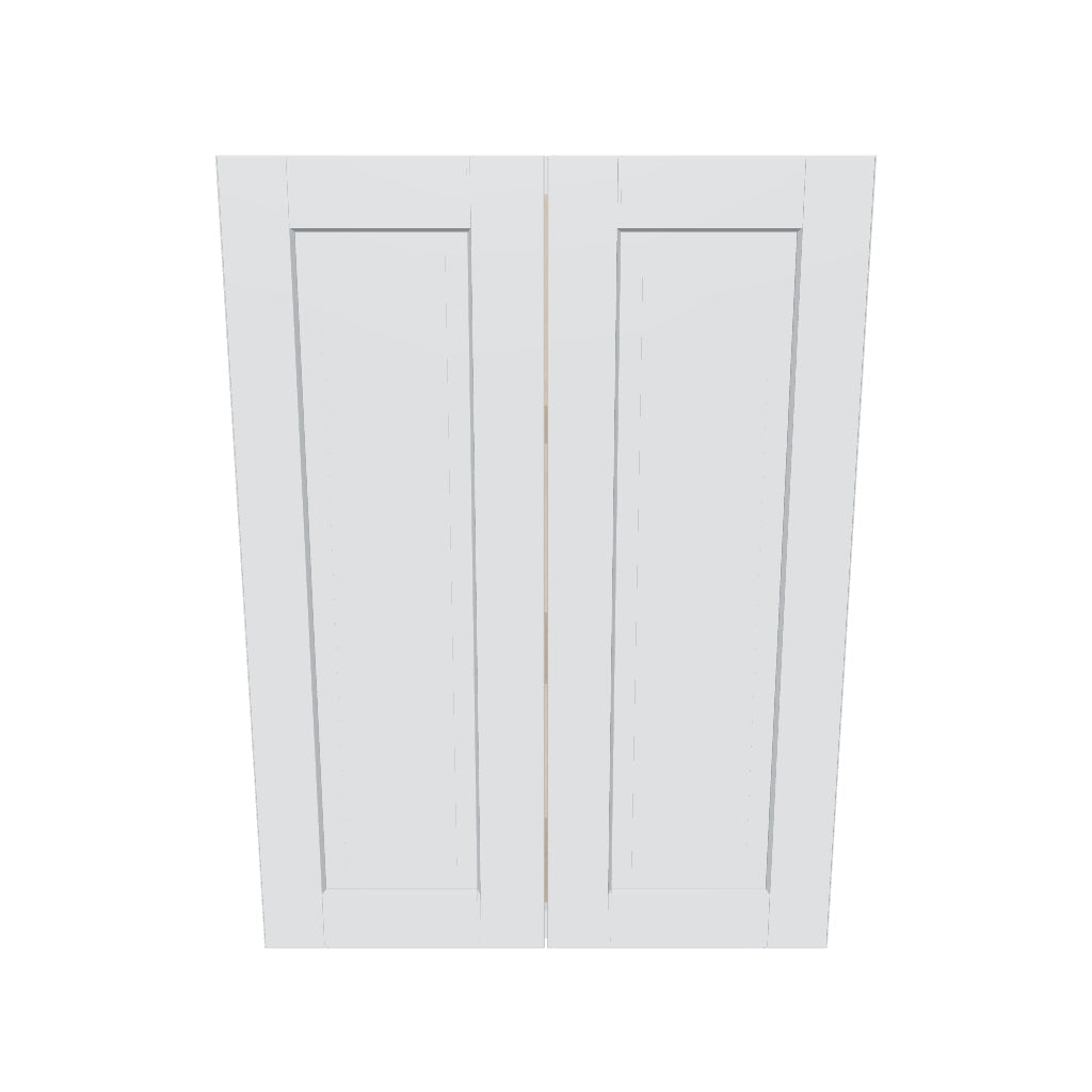 J&K White Shaker S8 Double Door Wall Cabinet   27" W x 36" H