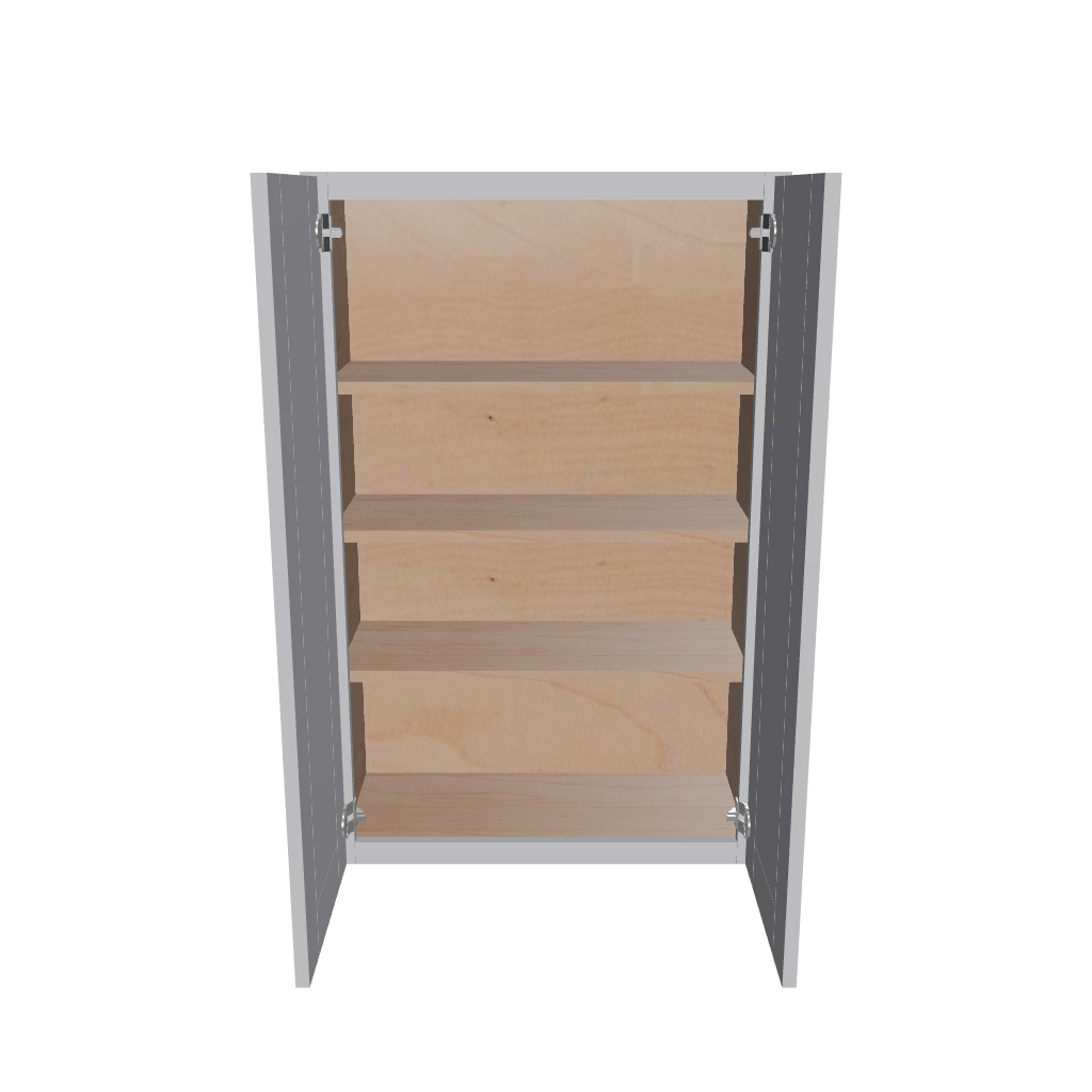 Modernform Cabinet Grey Shaker 27" W X 42" H X 12" D Double Door Wall Cabinet