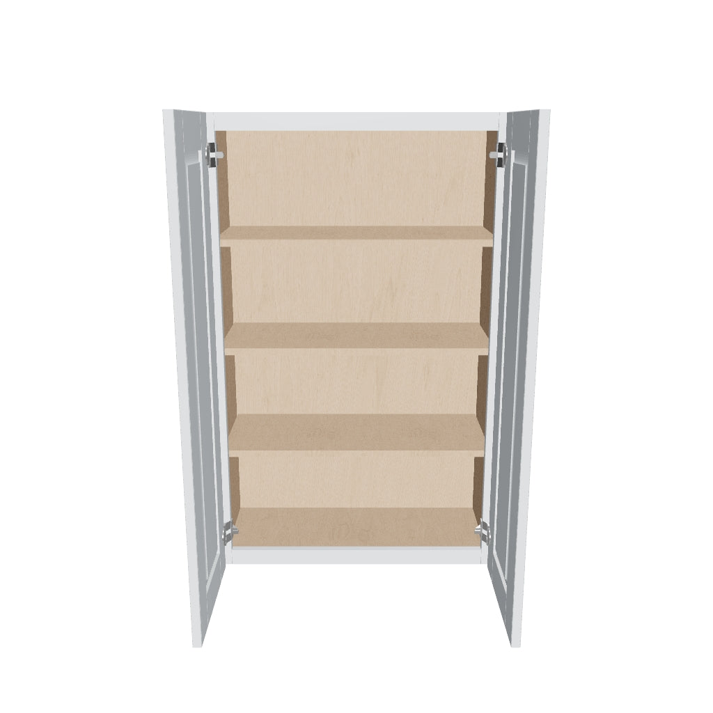 J&K White Shaker S8 Double Door Wall Cabinet   27" W x 42" H