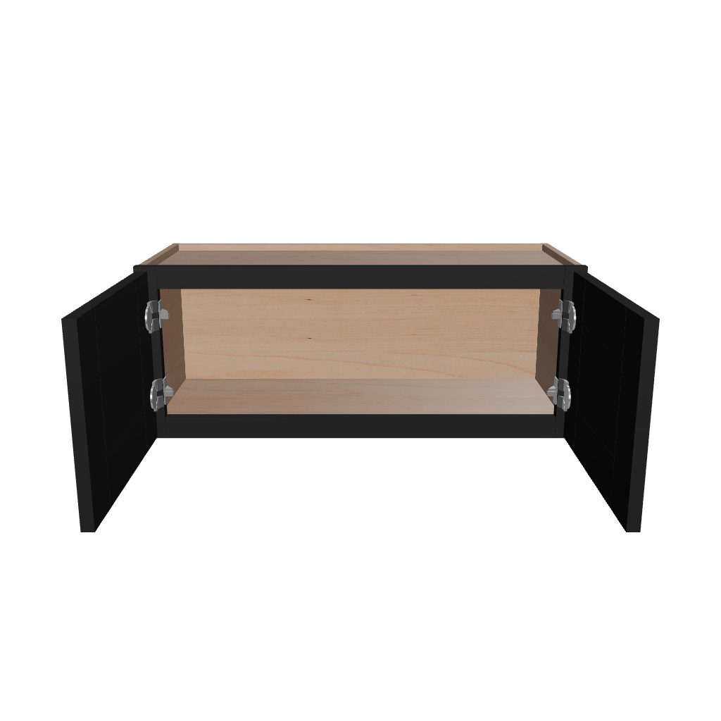 Modernform Cabinet Onyx Black Shaker 30" W X 12" H X 12" D Double Door Wall Cabinet