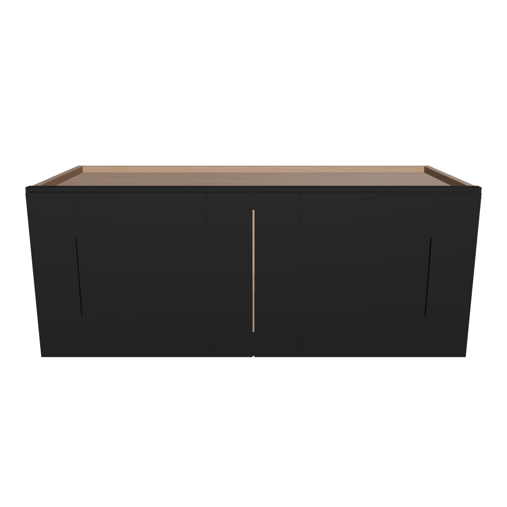 Modernform Cabinet Onyx Black Shaker 30" W X 12" H X 12" D Double Door Wall Cabinet