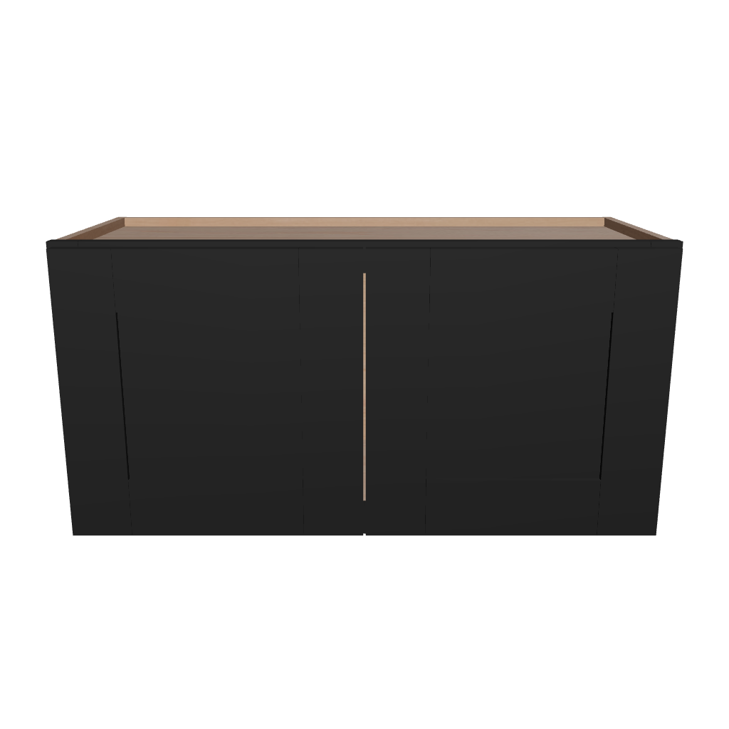 Modernform Cabinet Onyx Black Shaker 30" W X 15" H X 12" D Double Door Wall Cabinet